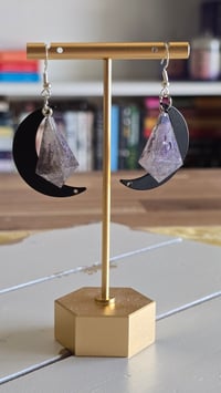 Image 2 of Moonlit magic d4 dice earrings