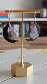 Image 1 of Moonlit magic d4 dice earrings