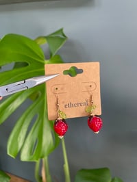 Image 1 of Statement Strawberry Earrings