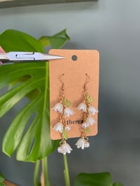 Image 1 of White Tulip Flower Statement Earrings