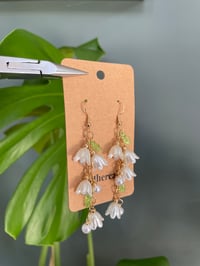 Image 2 of White Tulip Flower Statement Earrings