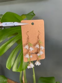 Image 3 of White Tulip Flower Statement Earrings
