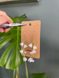 Image 4 of White Tulip Flower Statement Earrings