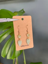 Image 1 of Leafy Green Summer Earrings