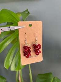 Image 1 of Silver Red Grape Earrings