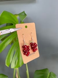 Image 2 of Silver Red Grape Earrings