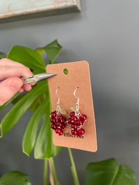 Image 3 of Silver Red Grape Earrings