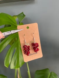 Image 4 of Silver Red Grape Earrings