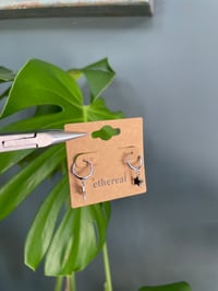 Image 3 of Dainty Silver Star Hoop Earrings