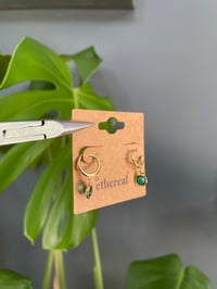 Image 2 of Golden Green Gem Huggies