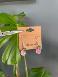 Image 1 of Silver Peach Earrings