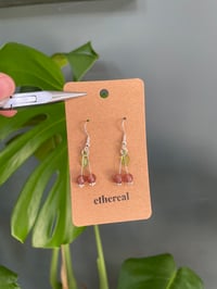 Image 1 of Dainty Silver Cherry Fruit Earrings