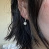 round freshwater pearl huggie hoop earrings