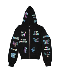 FEMME FATALE BABES CROPPED ZIP-UP HOODIE