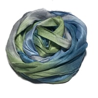 Image 3 of Ready To Ship! 10YD. FLANNEL HAND DYED SARI SILK RIBBON BY COLOR BURST SILK