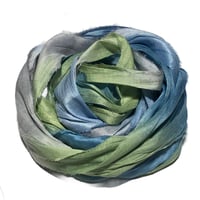 Image 6 of Ready To Ship! 10YD. FLANNEL HAND DYED SARI SILK RIBBON BY COLOR BURST SILK