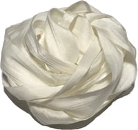 Image 6 of Ready To Ship! 10YD. IVORY HAND DYED SARI SILK RIBBON BY COLOR BURST SILK
