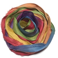 Image 4 of Ready To Ship! 10YD. RAINBOW HAND DYED SARI SILK RIBBON BY COLOR BURST SILK
