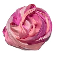 Image 4 of Ready To Ship! 10YD. ISLAND FLOWER HAND DYED SARI SILK RIBBON BY COLOR BURST SILK