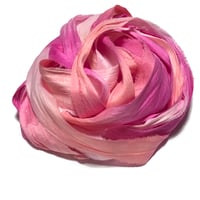 Image 1 of Ready To Ship! 10YD. ISLAND FLOWER HAND DYED SARI SILK RIBBON BY COLOR BURST SILK