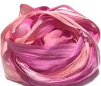 Image 6 of Ready To Ship! 10YD. ISLAND FLOWER HAND DYED SARI SILK RIBBON BY COLOR BURST SILK