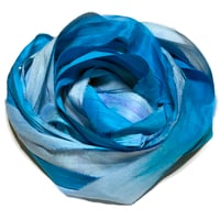 Image 3 of 10YD. POOLSIDE HAND DYED SARI SILK RIBBON BY COLOR BURST SILK