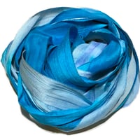 Image 5 of 10YD. POOLSIDE HAND DYED SARI SILK RIBBON BY COLOR BURST SILK