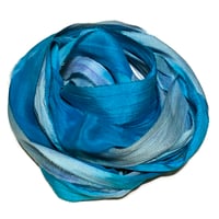 Image 6 of 10YD. POOLSIDE HAND DYED SARI SILK RIBBON BY COLOR BURST SILK