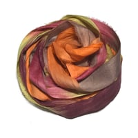 Image 5 of 10YD. FALL MUMS HAND DYED SARI SILK RIBBON BY COLOR BURST SILK