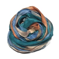 Image 4 of 10YD. BARRIER REEF HAND DYED SARI SILK RIBBON BY COLOR BURST SILK