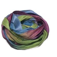 Image 5 of Ready To Ship! 10YD. METALLIC PRISM HAND DYED SARI SILK RIBBON BY COLOR BURST SILK