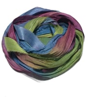 Image 2 of Ready To Ship! 10YD. METALLIC PRISM HAND DYED SARI SILK RIBBON BY COLOR BURST SILK