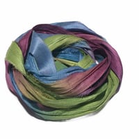 Image 6 of Ready To Ship! 10YD. METALLIC PRISM HAND DYED SARI SILK RIBBON BY COLOR BURST SILK