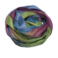 Image 3 of Ready To Ship! 10YD. METALLIC PRISM HAND DYED SARI SILK RIBBON BY COLOR BURST SILK