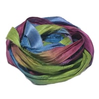 Image 4 of Ready To Ship! 10YD. METALLIC PRISM HAND DYED SARI SILK RIBBON BY COLOR BURST SILK