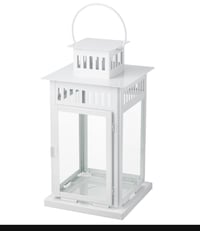 Image 2 of XL  Fused Glass & Metal Lantern – 17.6" Tall x 6" Wide 