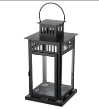 Image 1 of XL  Fused Glass & Metal Lantern – 17.6" Tall x 6" Wide 