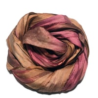 Image 3 of 10YD. TREE HOUSE HAND DYED SARI SILK RIBBON BY COLOR BURST SILK