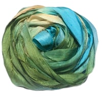 Image 3 of 10YD. TIKI HUT HAND DYED SARI SILK RIBBON BY COLOR BURST SILK