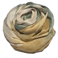 Image 1 of 10YD. EMERALD CITY HAND DYED SARI SILK RIBBON BY COLOR BURST SILK