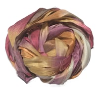 Image 4 of Ready To Ship! 10YD. FOREST CANOPY HAND DYED SARI SILK RIBBON BY COLOR BURST SILK