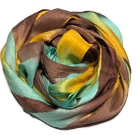 Image 1 of 10YD. GOLDEN HARVEST HAND DYED SARI SILK RIBBON BY COLOR BURST SILK