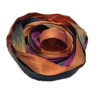Image 4 of 10YD. FIRE DRAGON HAND DYED SARI SILK RIBBON BY COLOR BURST SILK
