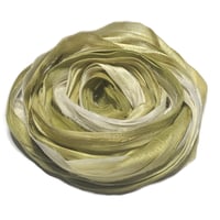Image 2 of Ready To Ship! 10YD. GOLDEN PEAR HAND DYED SARI SILK RIBBON BY COLOR BURST SILK