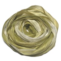 Image 3 of Ready To Ship! 10YD. GOLDEN PEAR HAND DYED SARI SILK RIBBON BY COLOR BURST SILK