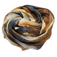 Image 3 of Ready To Ship! 10YD. GAZELLE HAND DYED SARI SILK RIBBON BY COLOR BURST SILK