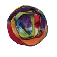 Image 6 of 10YD. TYE DYE HAND DYED SARI SILK RIBBON BY COLOR BURST SILK