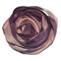 Image 2 of Ready To Ship! 10YD. HARMONY HAND DYED SARI SILK RIBBON BY COLOR BURST SILK
