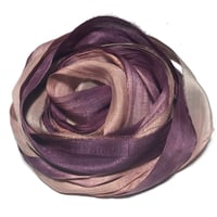 Image 1 of Ready To Ship! 10YD. HARMONY HAND DYED SARI SILK RIBBON BY COLOR BURST SILK