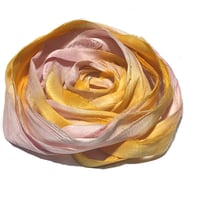 Image 2 of Ready TO Ship! 10YD. HONEYSUCKLE HAND DYED SARI SILK RIBBON BY COLOR BURST SILK